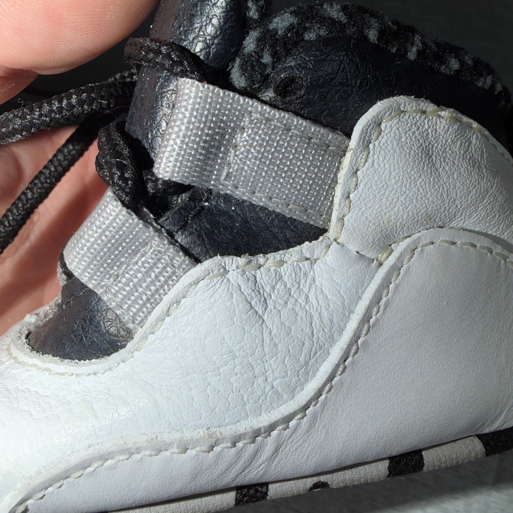 Vintage Rare 1994 Air Jordan 10 OG Steel White Black Grey 130217-101 Infant 2C - Picture 8 of 12